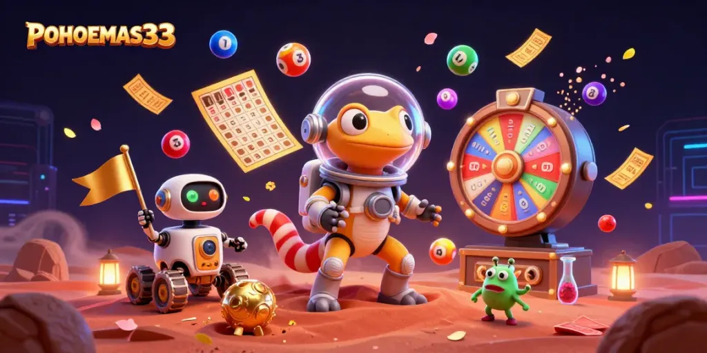 Pohonemas33 mengungkap kasino emas di planet Mars dengan gecko dan rover robot.