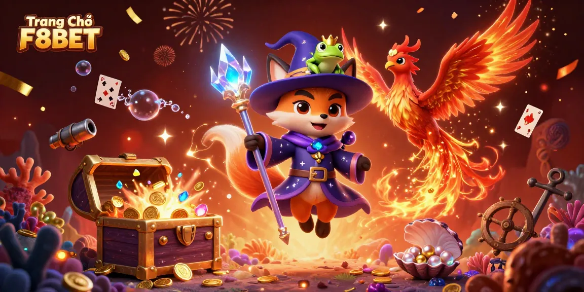 Experience thrilling gameplay at Trang Chủ F8BET with mystical characters and vibrant casino elements.