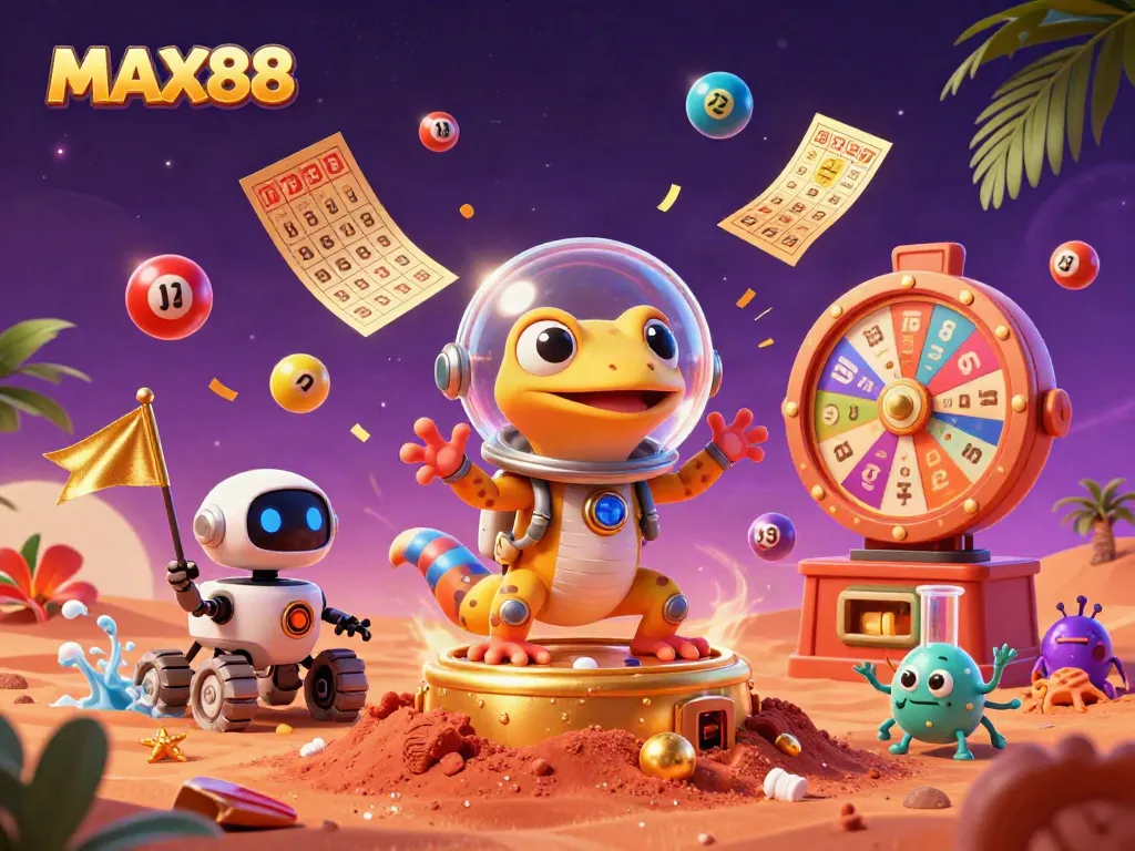 Experience winning excitement at MAX88 with vibrant casino games and cheerful alien characters!