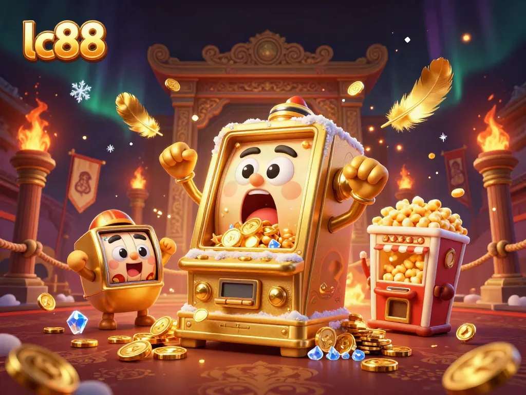 Hit the jackpot with lc88 in this vibrant, crowded casino scene full of action.