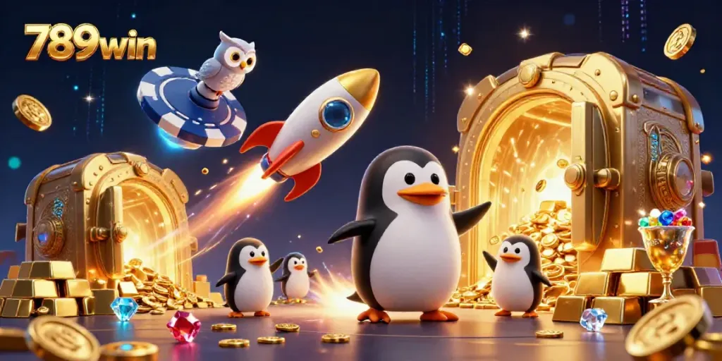 Engage with 789win through an energetic space-themed casino scene of excitement and treasure.