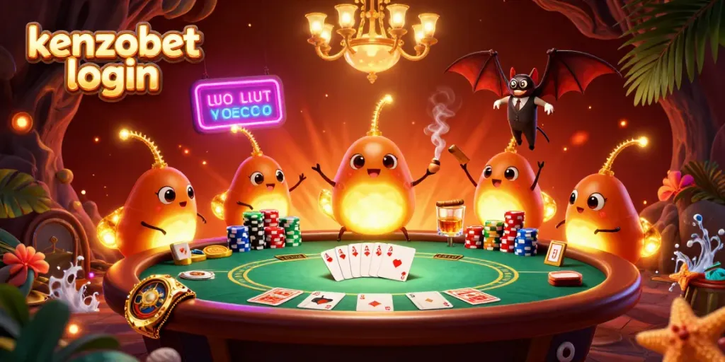 Experience thrilling moments with the kenzobet login in a vibrant 3D casino scene filled with excitement.