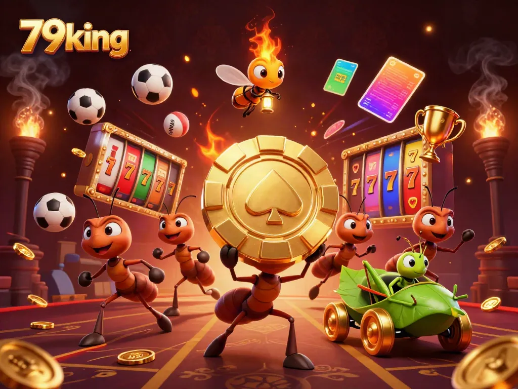 Experience thrilling gaming action with 79king, featuring a dynamic heist scene and golden poker chips.
