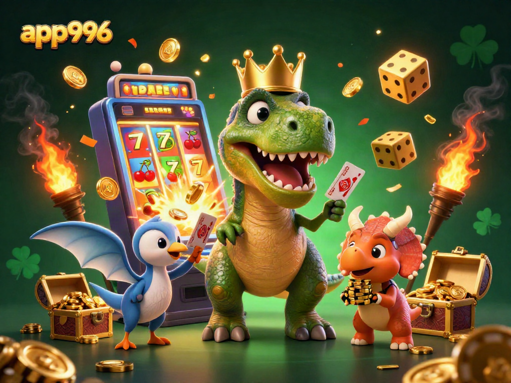 app996 invites players to enjoy a thrilling jackpot with vibrant characters and dynamic casino elements.