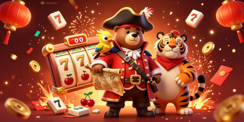 Experience thrilling gameplay with hptotologin featuring a pirate bear, tiger first mate, and magical casino elements.