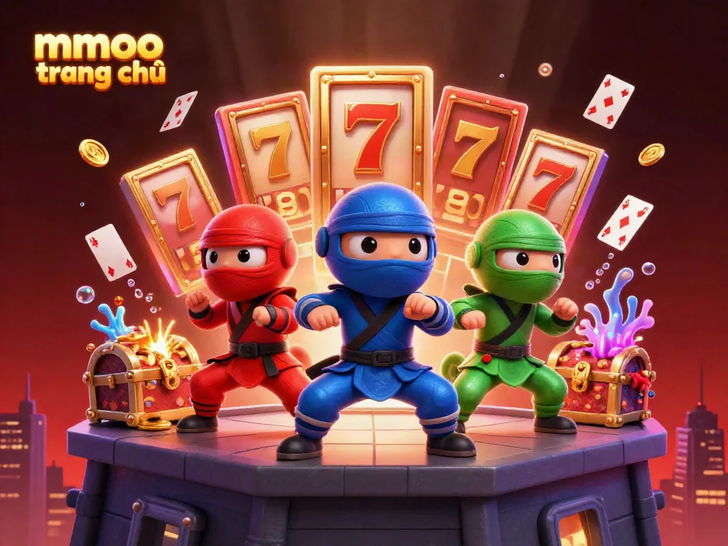 Explore winning chances with mmoo trang chủ's vibrant casino scene featuring ninja chameleons.