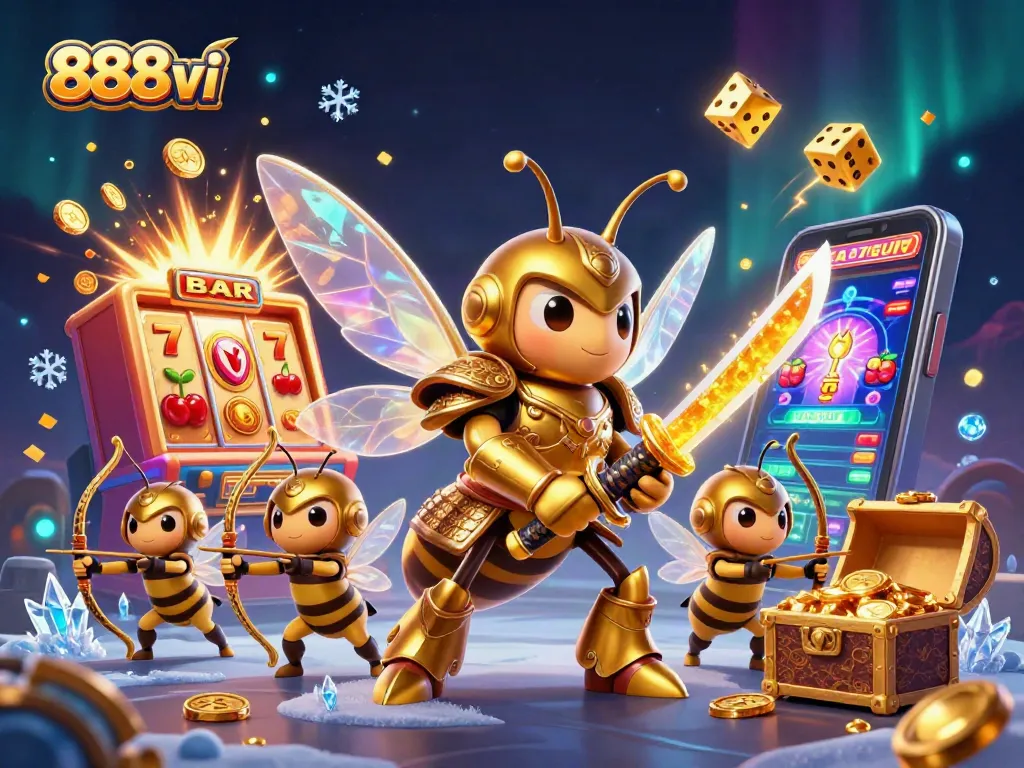 Experience thrilling gameplay with 888vi's stunning 3D casino illustration featuring a vibrant jackpot.