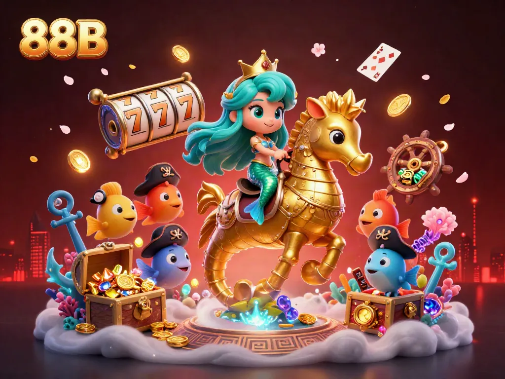 Engage with the vibrant underwater world of 88B, featuring slots, mermaids, and treasure galore.