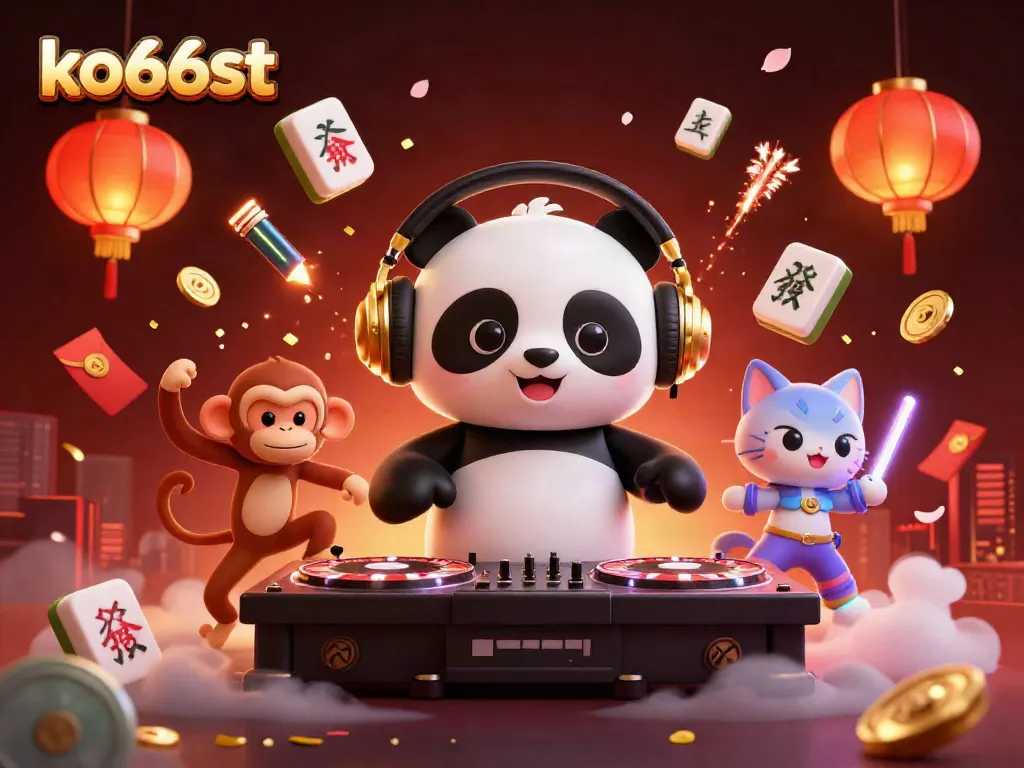 Experience the excitement of ko66st with vibrant characters and casino elements in a dynamic scene.