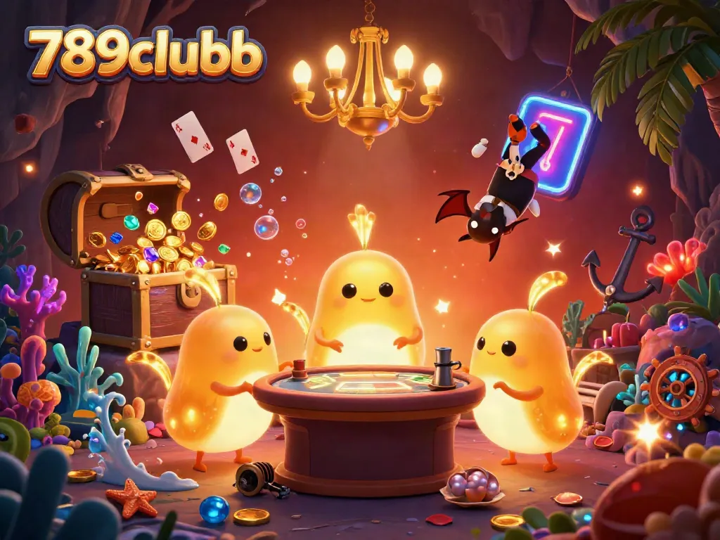 Experience vibrant gameplay at 789clubb with glowing glowworms illuminating a bioluminescent casino.