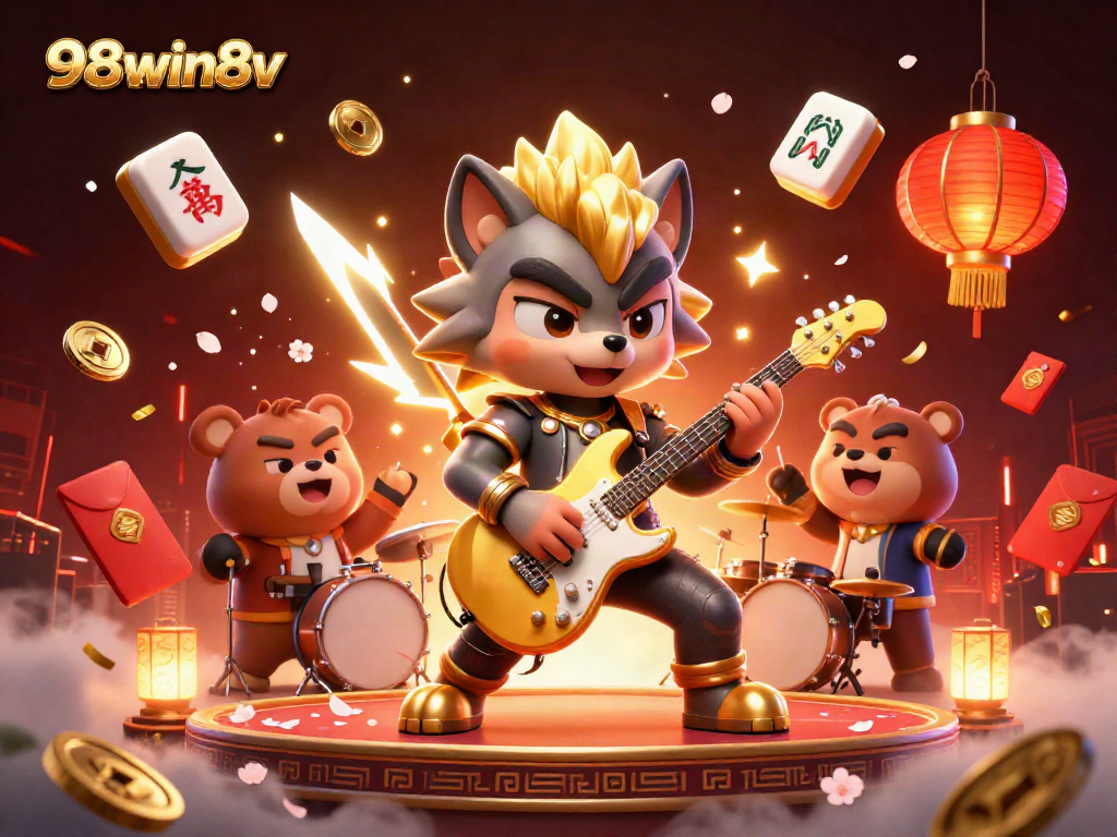 Experience thrilling gameplay with 98win8v through a vibrant casino scene filled with excitement.