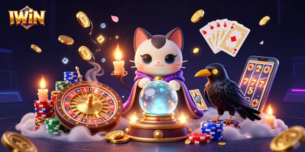 Experience the IWIN casino magic with vibrant characters and dynamic gaming elements.