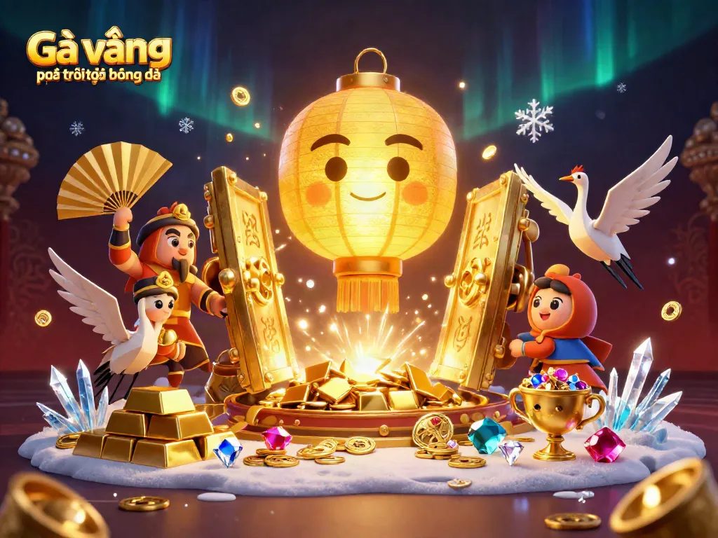 Experience Gà vàng tv phát trực tiếp bóng đá with captivating golden lanterns and rich casino elements.