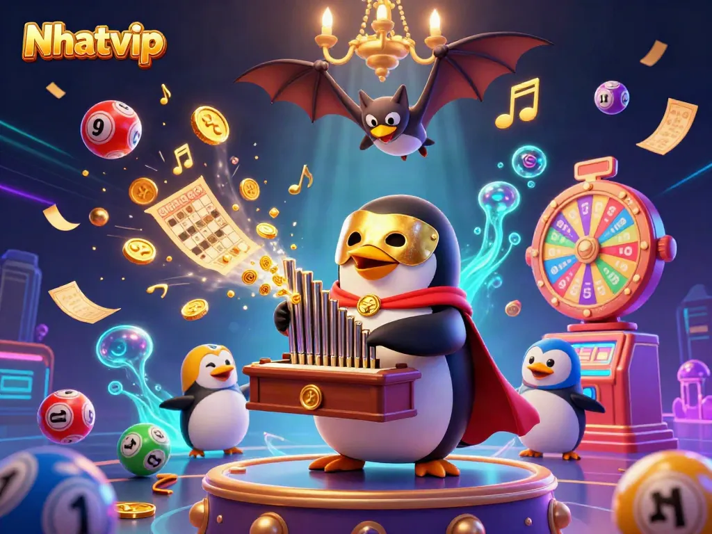 Experience the thrilling gaming world of Nhatvip with vibrant 3D illustrations bursting with casino excitement.
