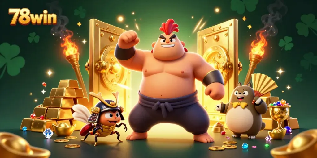 Engage with thrilling 78win casino games featuring vibrant characters and golden treasures!