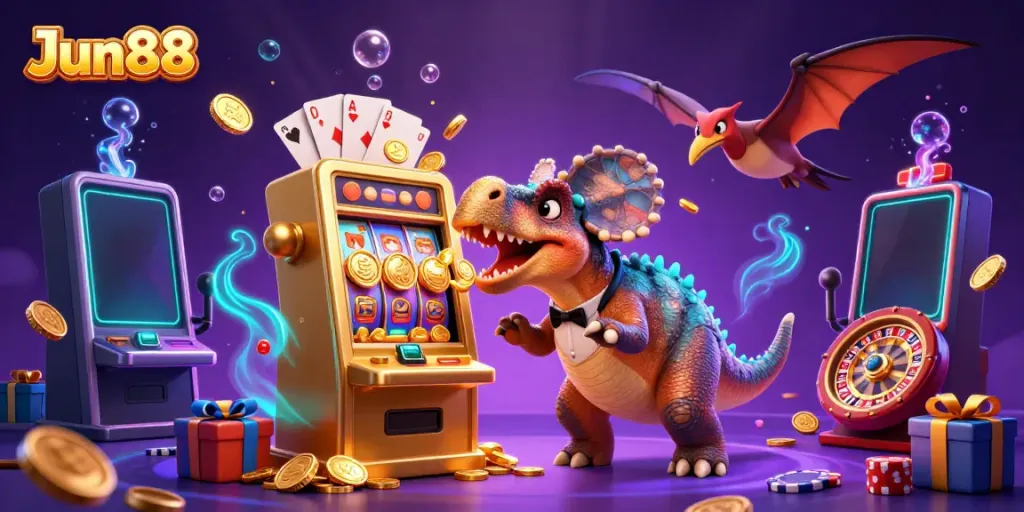 Experience the excitement of Jun88 with a 3D pachycephalosaurus winning jackpots and more.