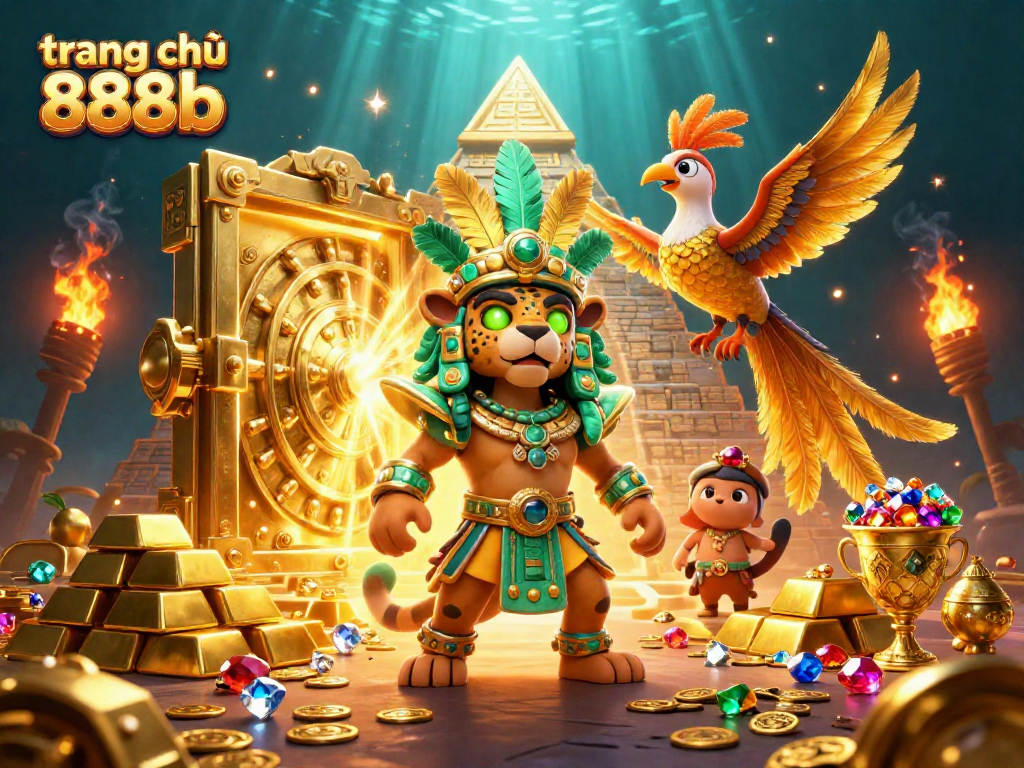 Experience the excitement of trang chủ 888b with vibrant 3D casino elements and Mayan themes.
