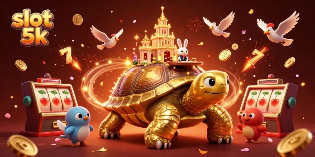 Experience slot 5k excitement with vibrant 3D casino visuals featuring dynamic characters and elements.