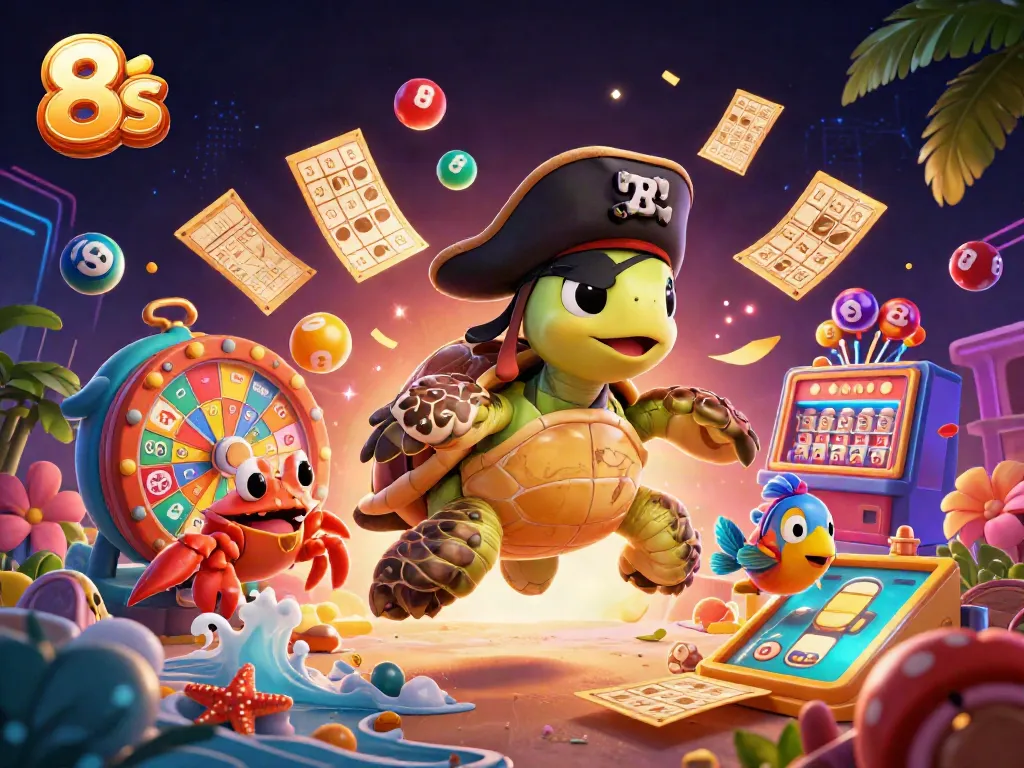 Engage with thrilling 8s adventures through dynamic lottery scenes featuring colorful elements.