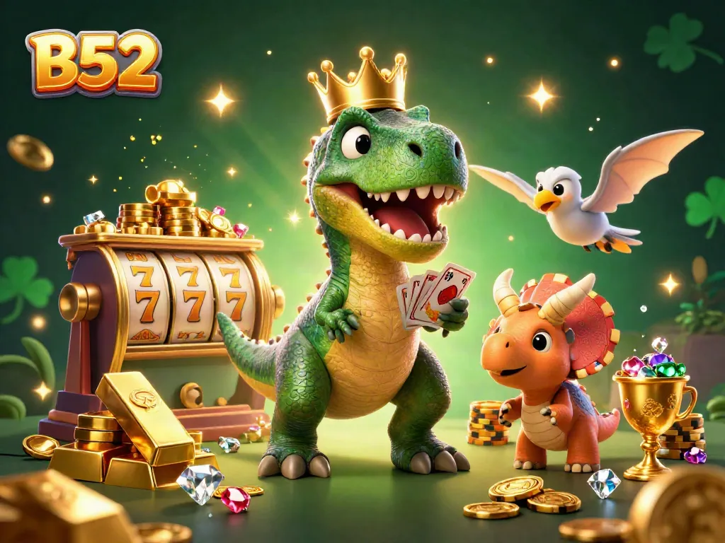Experience the thrills of B52 in a friendly casino scene with vibrant characters and elements.